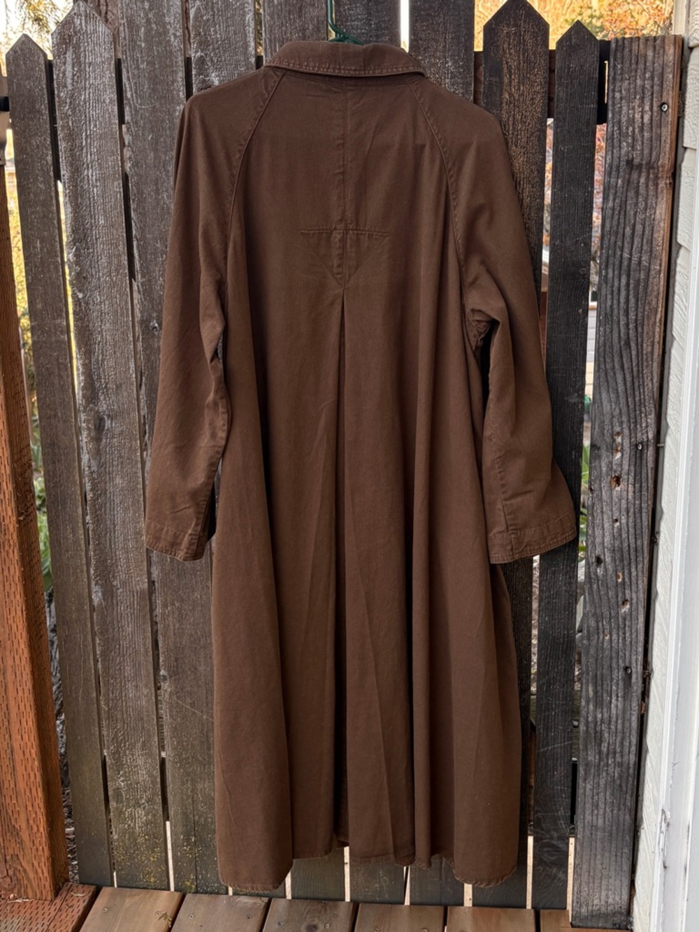 Christy Dawn The Leona Trench In Coffee Brown Organic Cotton Sz XL - Picture 3 of 15
